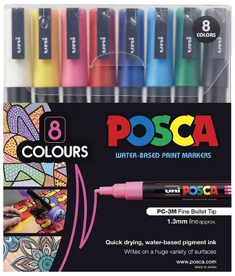 Posca PC-3M Fine Assorted Set 8 - Click Image to Close